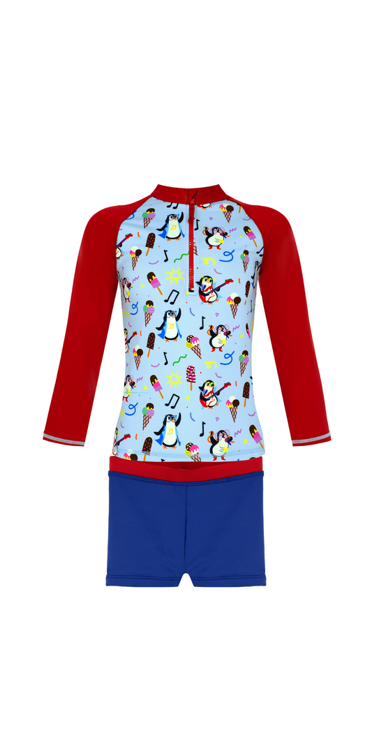 Tappy Temalı Set | Uzun Kollu Üst | Boxer Mayo | UPF 50+ | Geri Dönüştürülmüş Kumaş