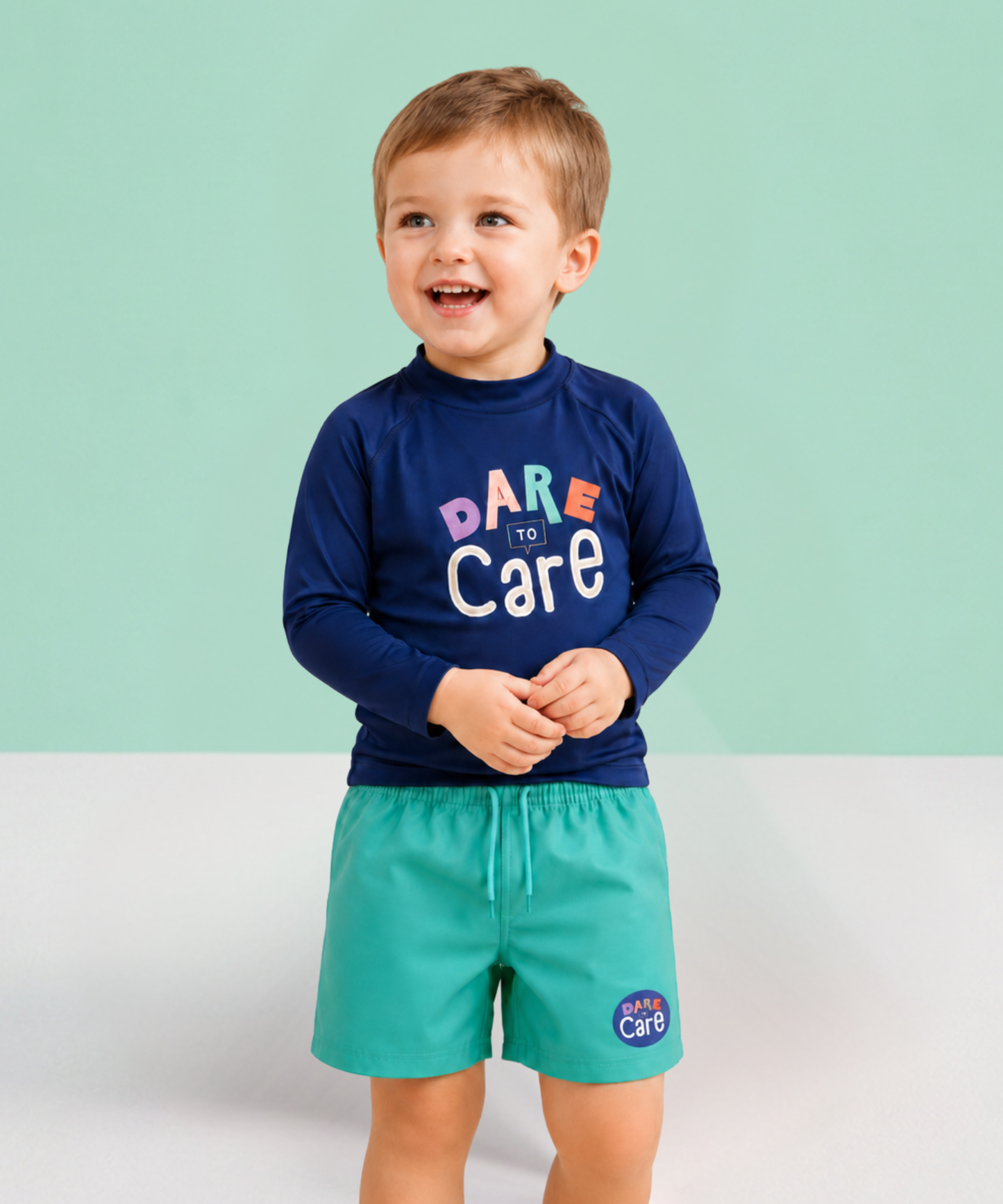 UV Korumalı UPF 50+ Çocuk Yüzme Seti - Uzun Kollu Üst & Şort Mayo - Wonder Lines Koleksiyonu